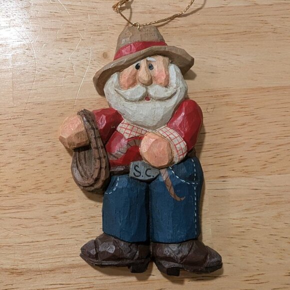 Eddie Walker COWBOY RANCHER SANTA 4" Ornament Christmas Midwest Cannon Falls - Picture 1 of 2